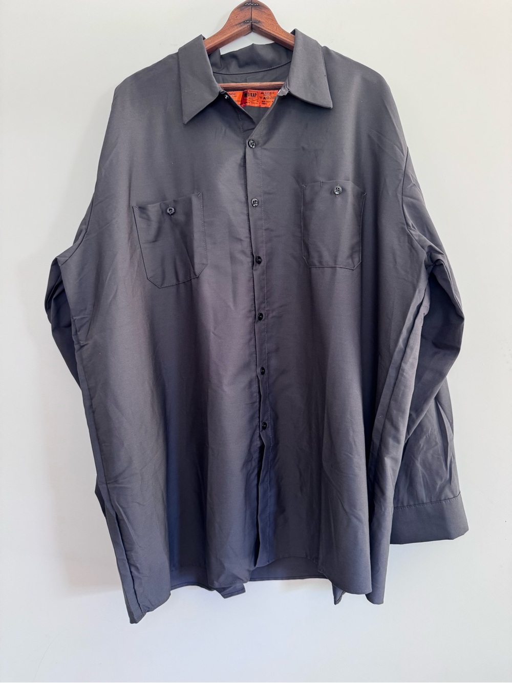 Red Kap Work Shirt Workwear Long Sleeve Button Down 4XL